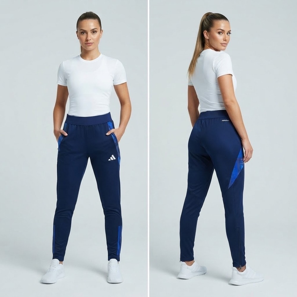 Adidas Aeroready Slim Fit Soccer Training Pants Navy Blue IS1636 Womens Small